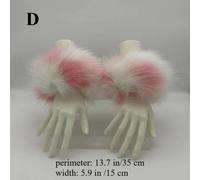 1 Paio Di Donna Pelliccia Finta Polsini Scaldamuscoli Felpa Polso Maniche Peloso