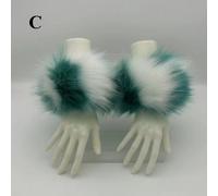 1 Paio Di Donna Pelliccia Finta Polsini Scaldamuscoli Felpa Polso Maniche Peloso