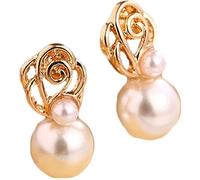 1 paio di donne di moda falsa perla orecchio borchie orecchini festa di nozze sposa elegante orecchino gioielli regalo per donne ragazze casualiUtile e alla moda