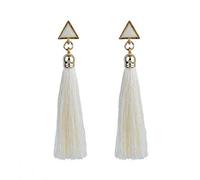 1 Paio di Donne Triangolo Nappa Ciondolo Gancio ciondola Orecchini Clip Orecchini a Bottone Accessori Gioielli Amore Regalo Beige Elegante e Popolare Convenient And Practical