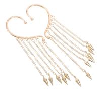1 Paio di Ear Cuff in Lega Oro Non Forati per Donna | Nappa Lunga Pendente, Leggeri e Comodi, Facili da Indossare, per Orecchie Forate o Padiglione