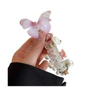 1 paio di elastici for capelli con cavo telefonico perline a farfalla for bambini - Supporto for coda cavallo, accessorio for acconciature, fascia for(Pink butterfly)