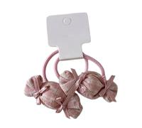 1 paio di elastici per capelli in tessuto color caramella per bambini, delicati sulla pelle, per uso quotidiano, accessori per capelli in tessuto a quadri