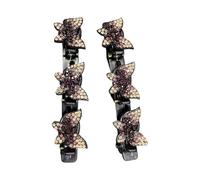 1 paio di eleganti accessori per capelli con strass ornati clip per le donne che fissano capelli testardi e flyaways strass clip set