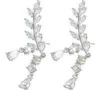 1 paio di eleganti foglie orecchini moda donne strass orecchio dormiente creativo e utileIl meraviglioso