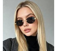 1 Paio di eleganti occhiali da donna di alta gamma dalla forma ovale alla moda, occhiali retrò multifunzionali, adatti per la primavera e l'autunno, applicabili a varie occasioni, occhiali da donna al