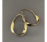 1 Paio Di Eleganti Orecchini A Cerchio Da Donna Di Design Geometrico Asimmetrico Minimalista Luxury Mobius Ellisse Tagli UnicaLega di zinco