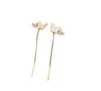 1 paio di eleganti orecchini pendenti a forma di farfalla con nappe lunghe per le donne, orecchini a goccia con perle dal temperamento dolce, pratici e attraenti