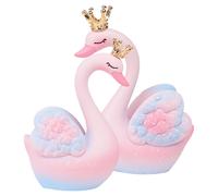 1 paio di eleganti sculture di coppia di cigni in resina, ornamento di cigno