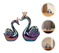 1 paio di eleganti sculture di coppia di cigni in resina, ornamento di cigno