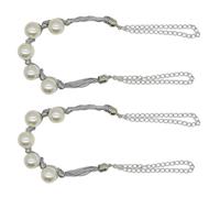 1 Paio Di Fermacurtain In Perla Finta Decorativa Moderno Corda Per Tende