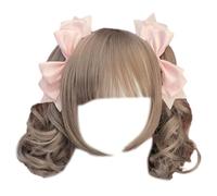 1 paio di fermagli per capelli 3D con fiocco a forma di cuore, accessori per capelli alla moda per cosplay e vari eventi