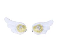 1 paio di fermagli per capelli alla moda decorati con ali d'angelo e amore, ideali come regalo sicuro per bambini