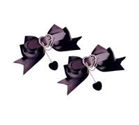 1 paio di fermagli per capelli con fiocco a forma di cuore, per feste di Halloween, per donne e ragazze, per scattare foto, coda di cavallo, frangia