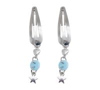 1 paio di fermagli per capelli in metallo con pendente a forma di forcina per capelli per capelli laterali per vacanze e adolescenti