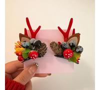 1 paio di fermagli per capelli Merry Christmas Merry Christmas Corno di alce clip per capelli corno di cervo campana fascia regali ragazza felice anno nuovo partito vestire