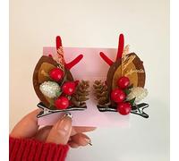 1 paio di fermagli per capelli Merry Christmas Merry Christmas Corno di alce clip per capelli corno di cervo campana fascia regali ragazza felice anno nuovo partito vestire