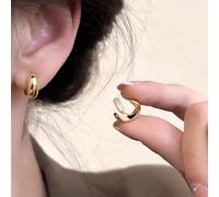 1 Paio Di Fermagli Per Orecchie A Forma Di C Per Donne, Orecchini Alla Moda In Metallo Dorato A Mezza Cerchio Per Orecchie Non Forate Tagli UnicaRame