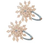 1 paio di fiocchi di neve clip per capelli per festival di Natale laterale clip donne ragazza barrettes festa celebrazioni accessori