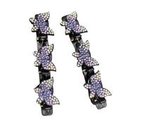 1 paio di forcine per capelli da donna con strass contemporanei a doppio strato, design antiscivolo, perfette per balli, eventi, uso quotidiano, clip per capelli laterali da donna