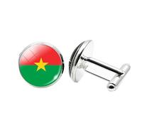 1 paio di gemelli da uomo con bandiera del Burkina Faso gemelli a forma di aeroplano, per compleanno, anniversario, matrimonio, regalo aziendale, con scatola portagioie, Misura unica, Vetro, Nessuna