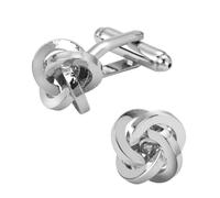 1 paio di gemelli da uomo rotondi argentati alla moda gemelli per camicia francese design durevole