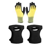 1 Paio Di Ginocchiere Da Giardino E 1 Paio Di Guanti Da Giardino, Guanti Impermeabili E Resistenti All'Usura, Ginocchiere Elastiche In Spugna, Accessori Da Giardinaggio