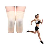 1 paio di Ginocchiere in bambù con compressione, Ginocchiera in bambù con compressione, Supporto per ginocchia, Ginocchiera per donne e uomini in bambù, traspirante e comoda (Khaki, L)