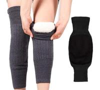 1 paio di ginocchiere invernali calde da uomo e da donna, con doppia protezione in lana spessa, più velluto, protezione dal vento e dal freddo(T11,73-90kg for XL)