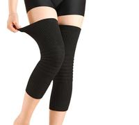 1 paio di ginocchiere unisex in cashmere e ginocchiere in lana, maniche protettive termiche calde invernali for donne e uomini, sollievo dal dolore(Black,M(40-55kg))