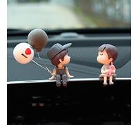 1 paio di graziosi e simpatici cartoni animati creativi per decorare interni auto, accessori per cruscotto, accessori per regali per ragazzi e ragazze (grigio)