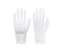 1 paio di guanti bianchi da uomo in nylon cotone per cerimonia formale, guanti da servizio con 3 cuciture e fibbia centrale, ideali per sfilate, costumi, ispezione di gioielli, taglia grande