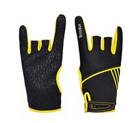 1 paio di guanti da bowling per mano sinistra e destra, professionali, traspiranti, antiscivolo, elastico, accessorio per bowling per giocatori, taglia S/M (giallo)