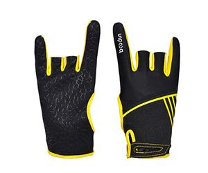 1 paio di guanti da bowling per mano sinistra e destra, professionali, traspiranti, antiscivolo, elastico, accessorio per bowling per giocatori, taglia S/M (giallo)