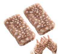 1 paio di guanti da cervo da donna, in peluche, caldi, per l'inverno | Guanti senza dita da donna con cervo per foto, feste in maschera, vacanze, teatro, spettacoli, famiglia, amici, madre