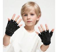 1 Paio di guanti da ciclismo a mezza dita per bambini, guanti da bici senza dita traspiranti e antiscivolo, guanti sportivi ammortizzanti, per ragazzi 3-8Y,3-6 anniGraficoPoliestere