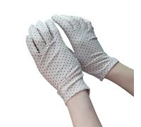 1 paio di guanti da donna alla moda in cotone protezione solare estiva patchwork in pizzo sottile e traspirante punto guida Per i Viaggi, il Golf e la Corsa(B nude)