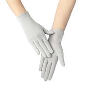 1 paio di guanti da equitazione in cotone con touch screen, cinque dita, protezione solare estiva, esterno in tinta unita, donna Per i Viaggi, il Golf e la Corsa(Grey)