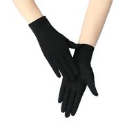 1 paio di guanti da equitazione in cotone con touch screen, cinque dita, protezione solare estiva, esterno in tinta unita, donna Per i Viaggi, il Golf e la Corsa(Black)
