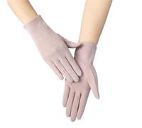 1 paio di guanti da equitazione in cotone con touch screen, cinque dita, protezione solare estiva, esterno in tinta unita, donna Per i Viaggi, il Golf e la Corsa(Purple)