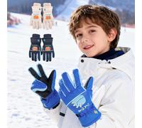 1 Paio di Guanti da Sci per Bambini, Guanti Invernali Impermeabili e Caldi per Studenti, Ciclismo, Antivento e Antifreddo per Ragazzi e Ragazze 3-6 anniHalloweenPoliestere