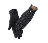 1 paio di guanti da sole elasticizzati con protezione UV pura donna, sottili, estivi, antiscivolo, touch screen, corti in cotone Per i Viaggi, il Golf e la Corsa(Black)