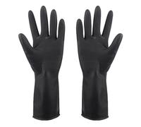 1 paio di guanti in lattice di colore nero riutilizzabili per capelli, guanti in gomma spessi per pulire, cucinare, lavare i piatti