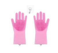 1 Paio di Guanti in Silicone, 1 Pezzo di Gancio Trasparente, Guanti per La Pulizia dei Piatti, Guanti per Il Lavaggio della Cucina, Guanti Antiscivolo, Strumenti per La Pulizia