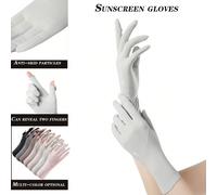 1 Paio di Guanti Integrali da Donna, Materiale Sottile e Traspirante Simile alla Seta, Protezione UV, Accessori Essenziali per Sport all'aperto, Guida, Spiaggia, Design Senza Dita Taglia unica rosa,Ne