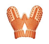 1 paio di guanti invernali caldi in maglia accogliente con un atteggiamento comodi guanti in maglia per sci, ciclismo, corsa, attività all'aperto, Arancione, 23*10cm, One Size fits all