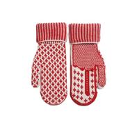 1 paio di guanti invernali caldi in maglia accogliente con un atteggiamento comodi guanti in maglia per sci, ciclismo, corsa, attività all'aperto, Rosso, 23*10cm, One Size fits all