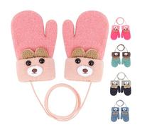 1 paio di guanti invernali per bambini da 0 a 3 anni, per bambini da 0 a 3 anni, guanti caldi a maglia con fodera in pile, per bambini e bambine