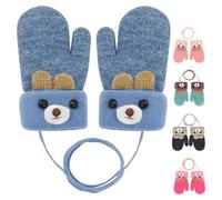 1 paio di guanti invernali per bambini da 0 a 3 anni, per bambini da 0 a 3 anni, guanti caldi a maglia con fodera in pile, per bambini e bambine