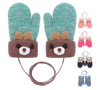 1 paio di guanti invernali per bambini da 0 a 3 anni, per bambini da 0 a 3 anni, guanti caldi a maglia con fodera in pile, per bambini e bambine